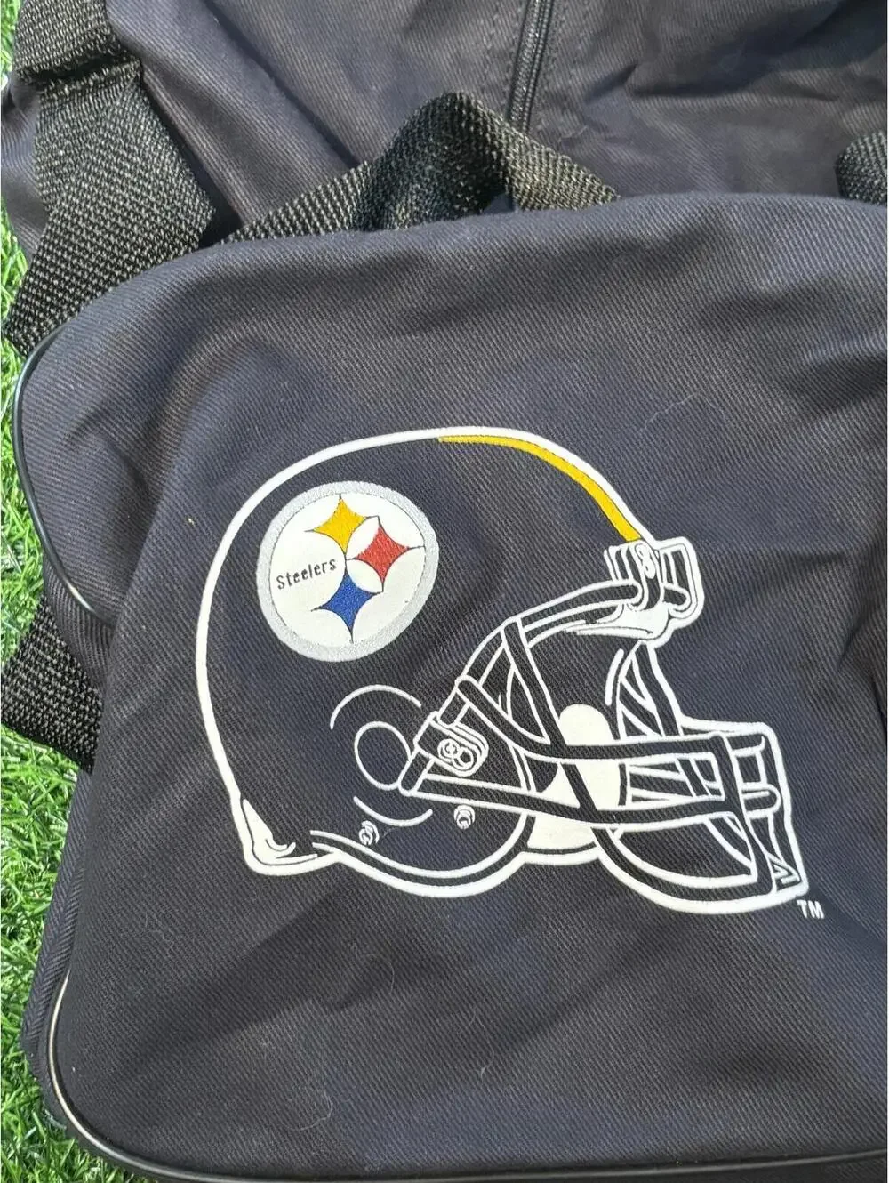Pittsburgh Steelers Black Duffel Bag with Shoulder Strap